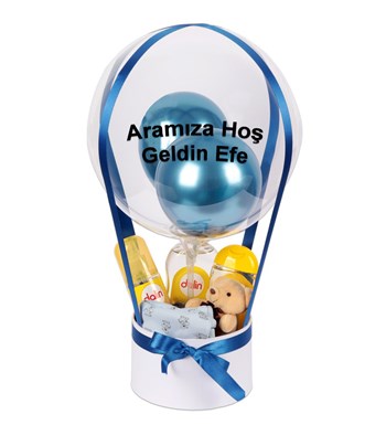 Balonlu Yeni Bebek Kutusu Mavi