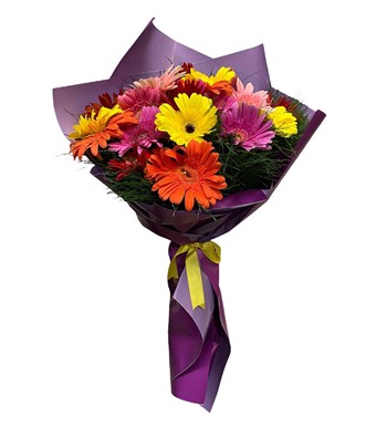 Buket Renkli Gerbera Buketi görsel 2