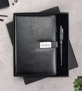 Kişiye Özel Stanley Termos Premium Kutulu Defter Kalem Seti görsel 4