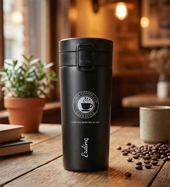 Kişiye Özel Termos French Press Fincan Filtre Kahve Hediye Seti görsel 2