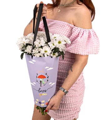 Love You - Beyaz Krizantem Tasarım görsel 2