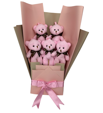 Pembe Temalı Sevimli Ayıcık Buket
