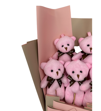 Pembe Temalı Sevimli Ayıcık Buket görsel 2
