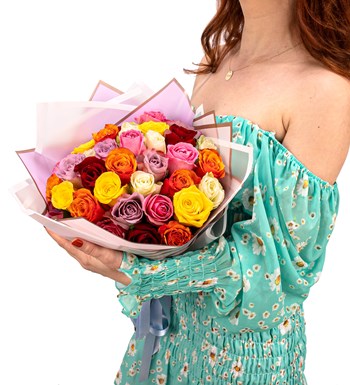 Premium My Sunshine Rengarenk Gül Buketi görsel 3