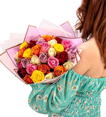 Premium My Sunshine Rengarenk Gül Buketi görsel 6