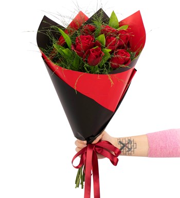 You Are My Flower - 7'li Kırmızı Gül Buketi görsel 2